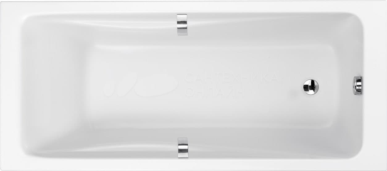 картинка Акриловая ванна Jacob Delafon Odeon up 170x75 с ручками, ножками IK491RU-NFи слив-переливом E6D159-CP P хром 