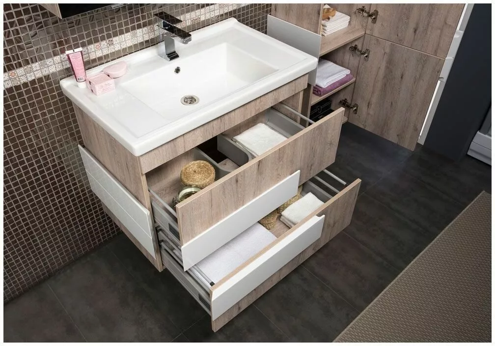 фото Тумба с раковиной Aquanet Мадейра 80 дуб кантри арт. 00213050 