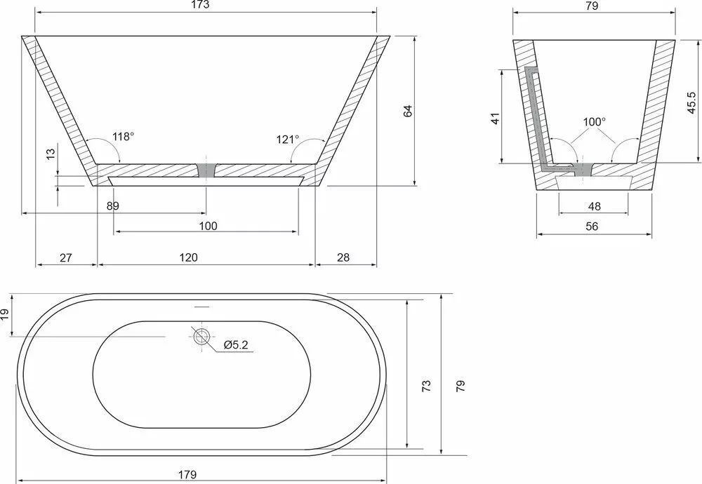 картинка Ванна Цвет и Стиль Прима 180х80 DLT 