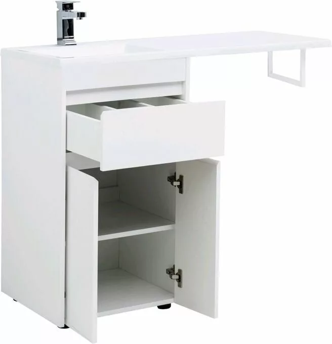фото Тумба с раковиной Aquanet Токио 110 L белый (напольная, 1 ящик, 2 дверцы) арт. 00239204 