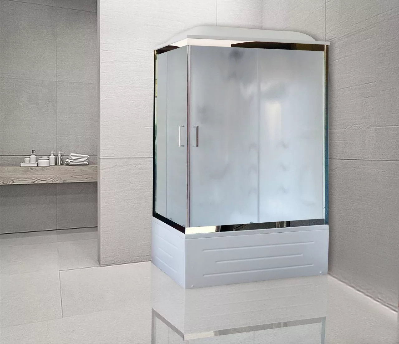 картинка Душевая кабина Royal Bath 8100BP2-M-CH (матовое) правая 100x80x217 