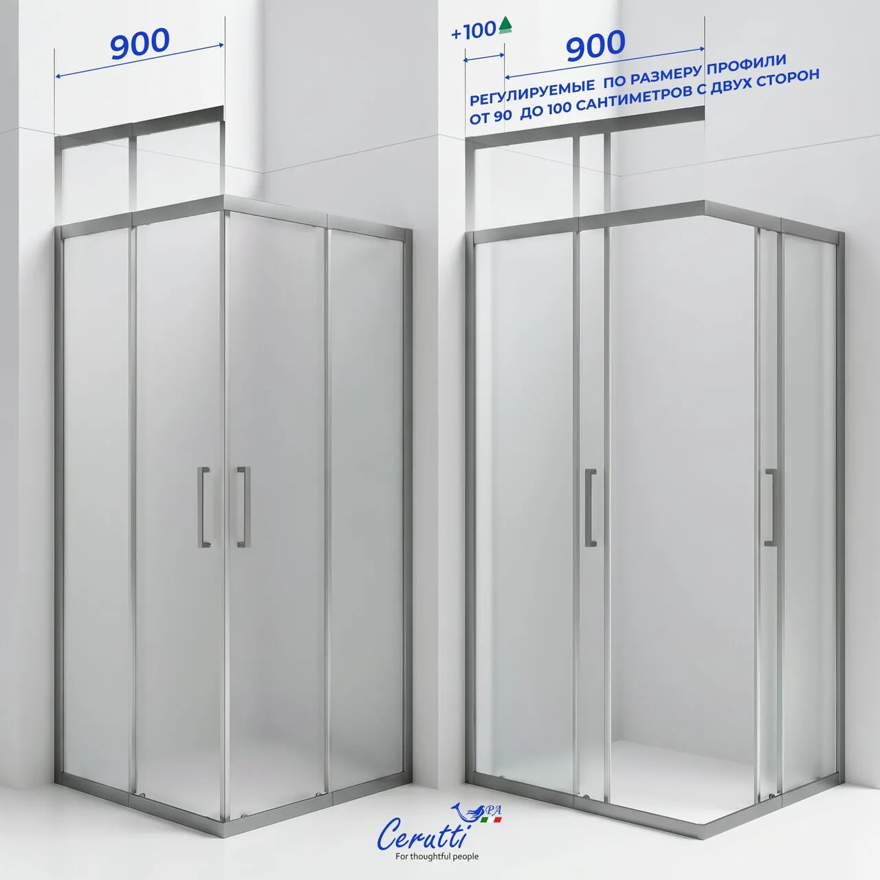 фото Душевое ограждение Ceruttispa ADELINA GG-90-100 90-100x90-100х195 