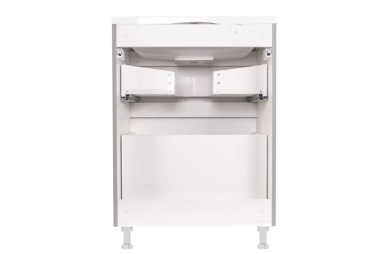 фото Тумба напольная Style Line Бергамо мини 60 2 ящика Люкс антискрейтч серый PLUS 