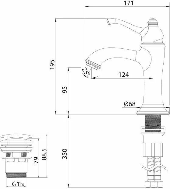 картинка Смеситель для раковины Lemark Greek LM5506GG 