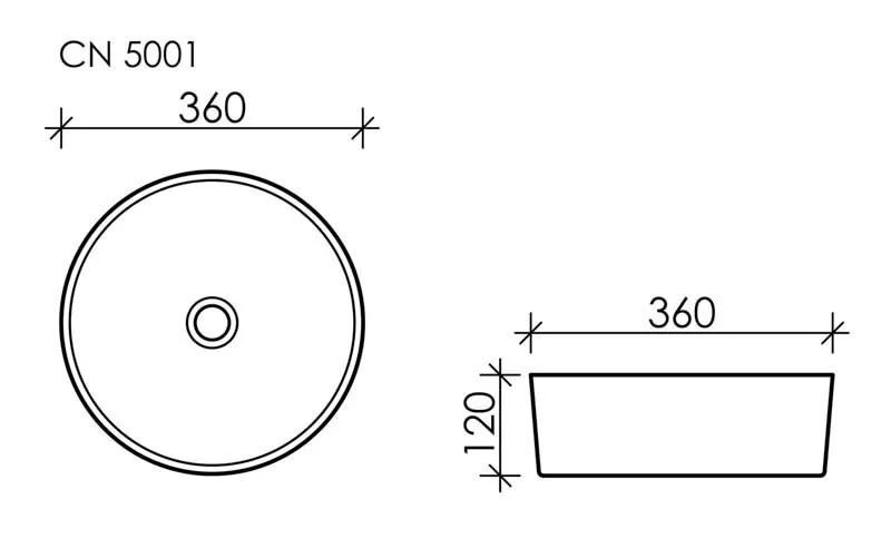 картинка Накладная раковина Ceramicanova Element CN5001 цвет белый 36х36 см 