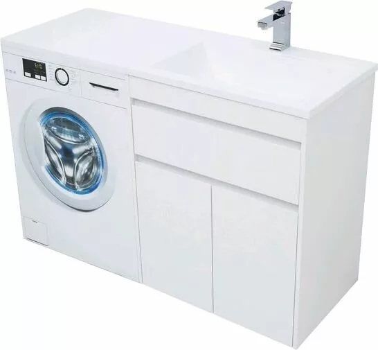 фото Тумба с раковиной Aquanet Токио 130 R белый (напольная, 1 ящик, 2 дверцы) арт. 00239216 