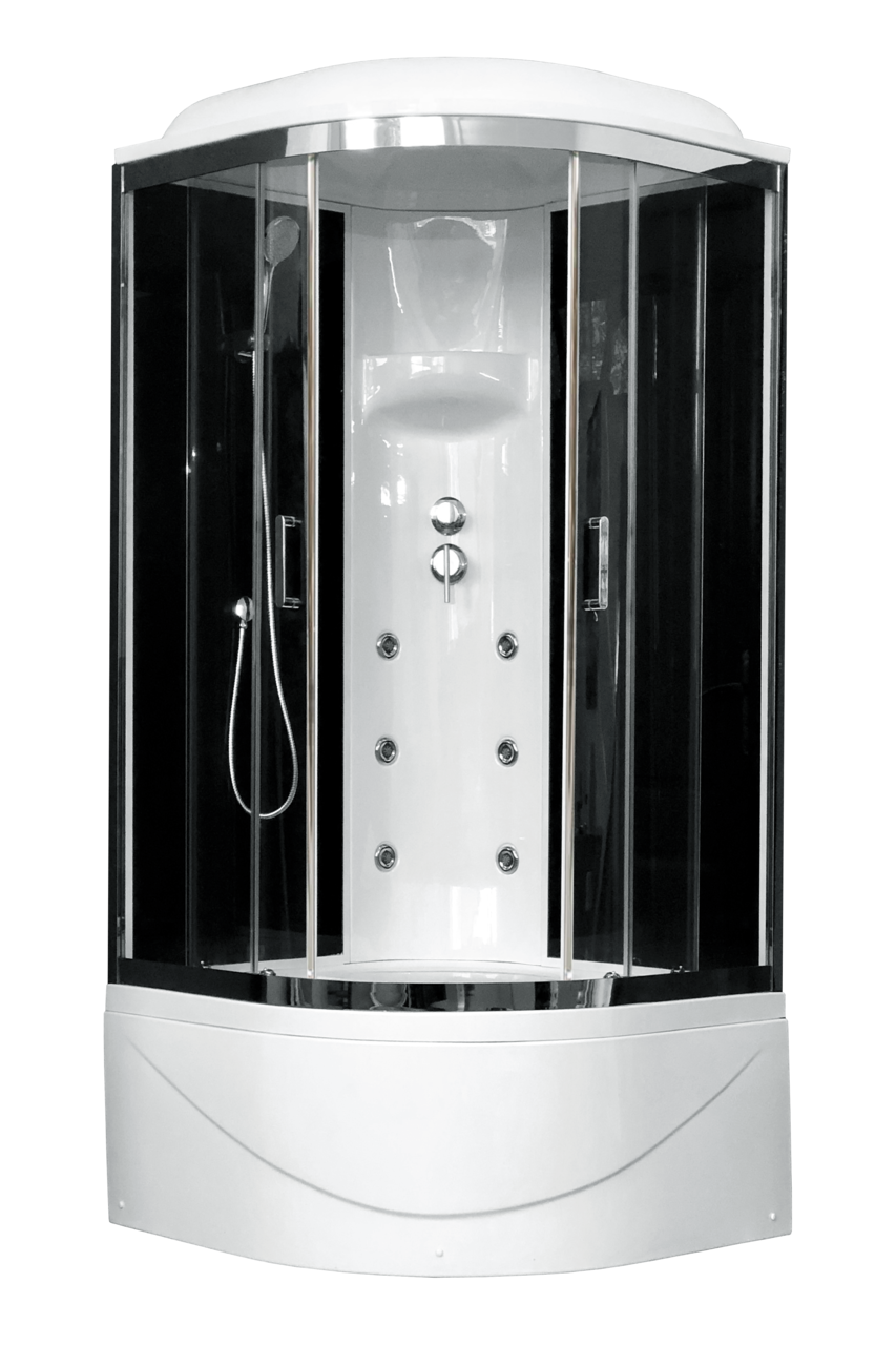картинка Душевая кабина Royal Bath 100BK3-BT-CH (черное/прозрачное) 100x100x217 