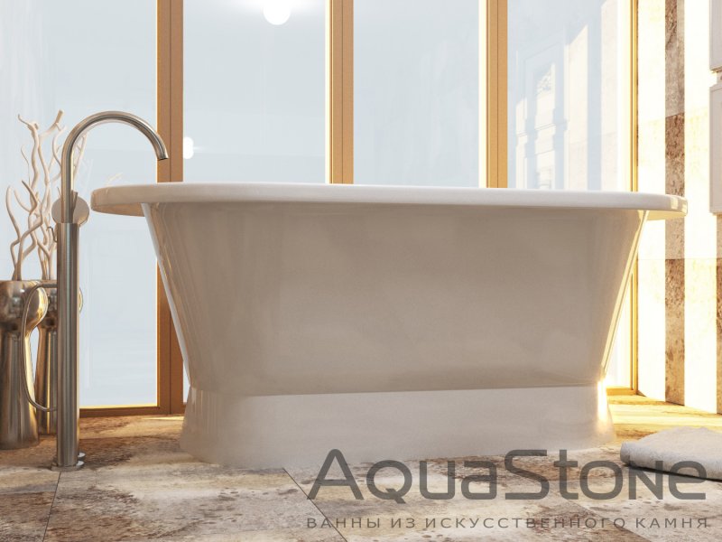 картинка Мраморная ванна AquaStone Венеция на подиуме 