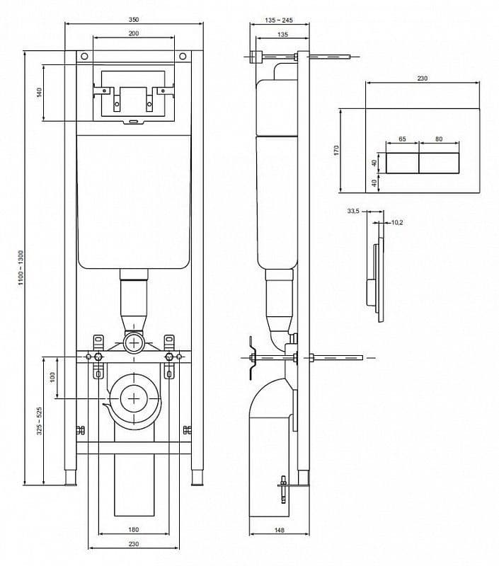 картинка Система инсталляции для унитазов Ideal Standard W3710AA 4 в 1 