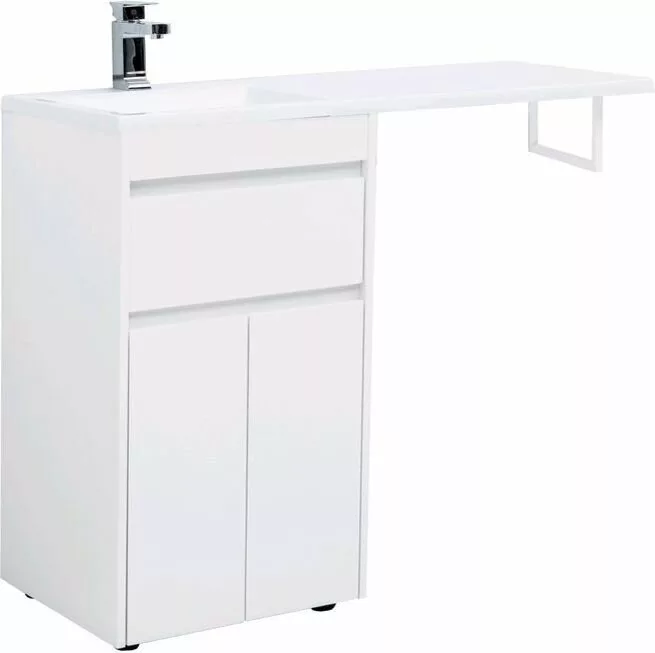 фото Тумба с раковиной Aquanet Токио 110 L белый (напольная, 1 ящик, 2 дверцы) арт. 00239204 