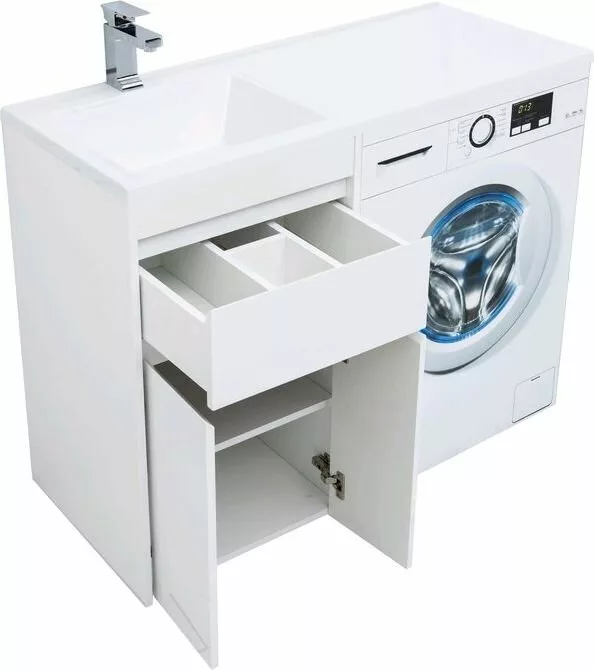 фото Тумба с раковиной Aquanet Токио 110 L белый (напольная, 1 ящик, 2 дверцы) арт. 00239204 