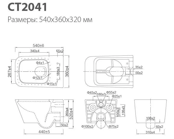 картинка Унитаз подвесной SSWW CT 2041 