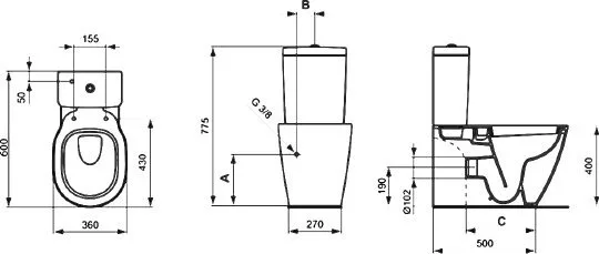 картинка Унитаз-компакт Ideal Standard Connect Space E119501 