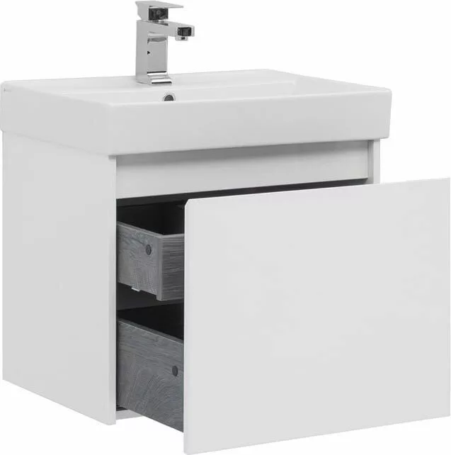 фото Тумба с раковиной Aquanet Nova Lite 60 белый (1 ящик) арт. 00245029 