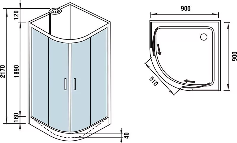 картинка Душевая кабина WeltWasser WW500 WERRA 1001 