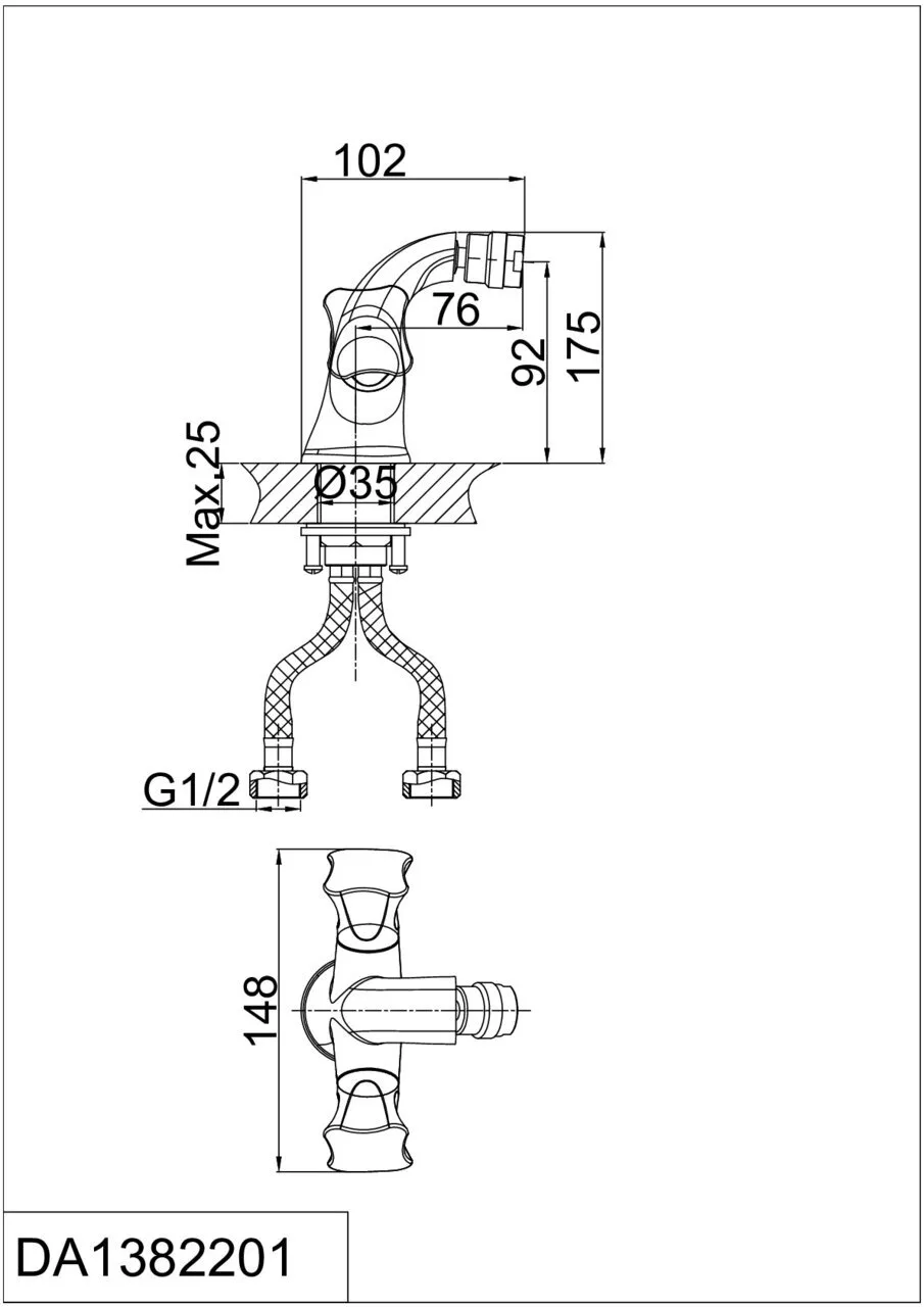 картинка Смеситель для биде D&K Hessen Grimm DA1382201 