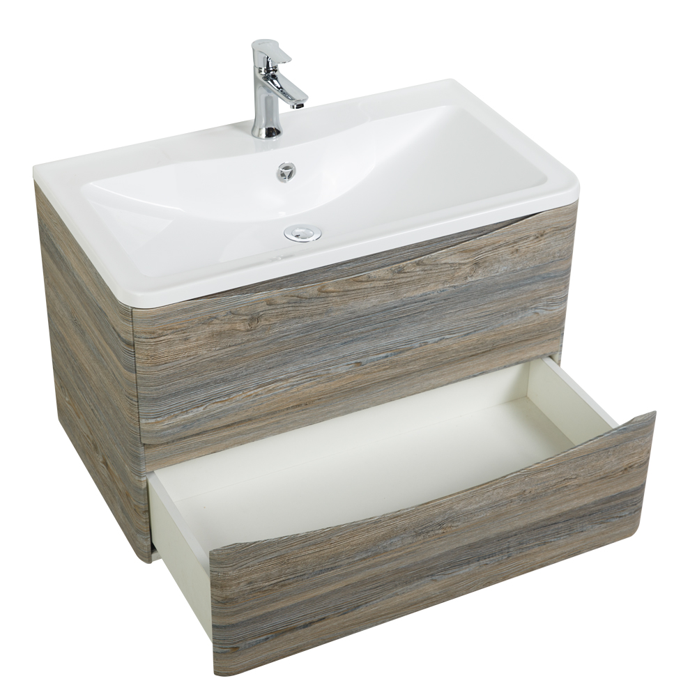 фото Тумба с раковиной подвесная BelBagno ACQUA 80 Pino Scania, раковина белая 