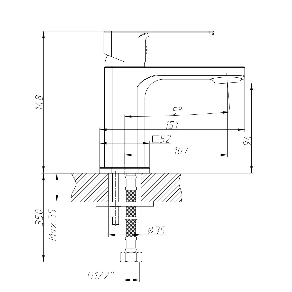 картинка Смеситель для раковины DECOROOM DR20011 