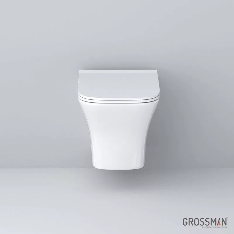 картинка Унитаз подвесной Grossman Galaxy GR-4476S безободковый с тонкой крышкой 
