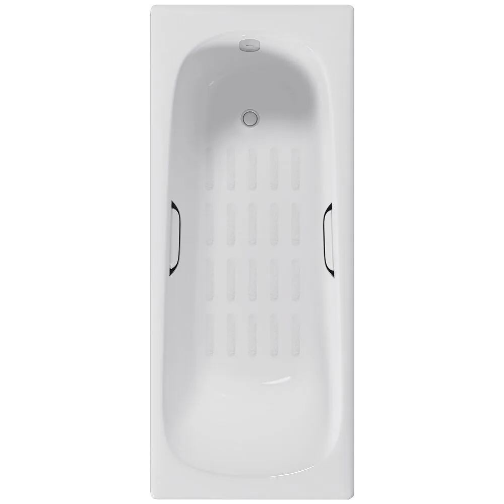 картинка Ванна чугунная Delice Continental 160х70 с отверстиями под ручки и антискользящим покрытием DLR230626R-AS 