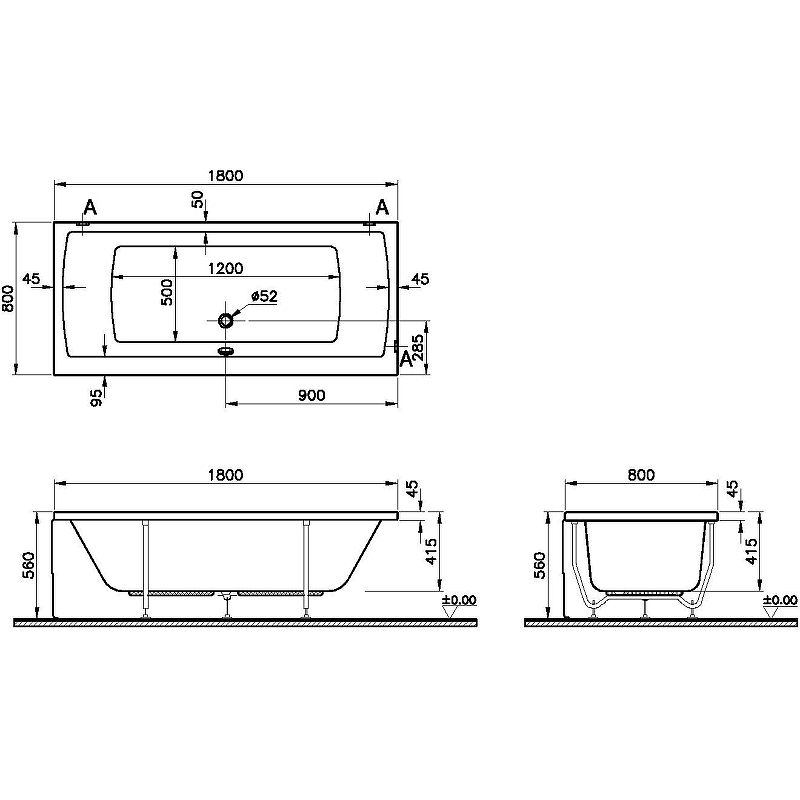 картинка Ванна VitrA Neon 180x80 