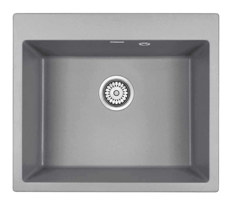 картинка Мойка кварцевая Paulmark KANTE 60 PM106052-GRM, серый металлик, 600х520 мм 
