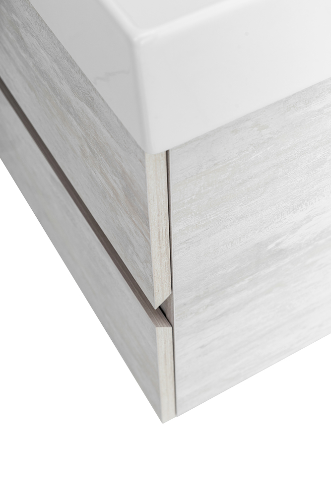 фото Тумба с раковиной подвесная Cezares MOLVENO 46 100 Legno Bianco, раковина белая 