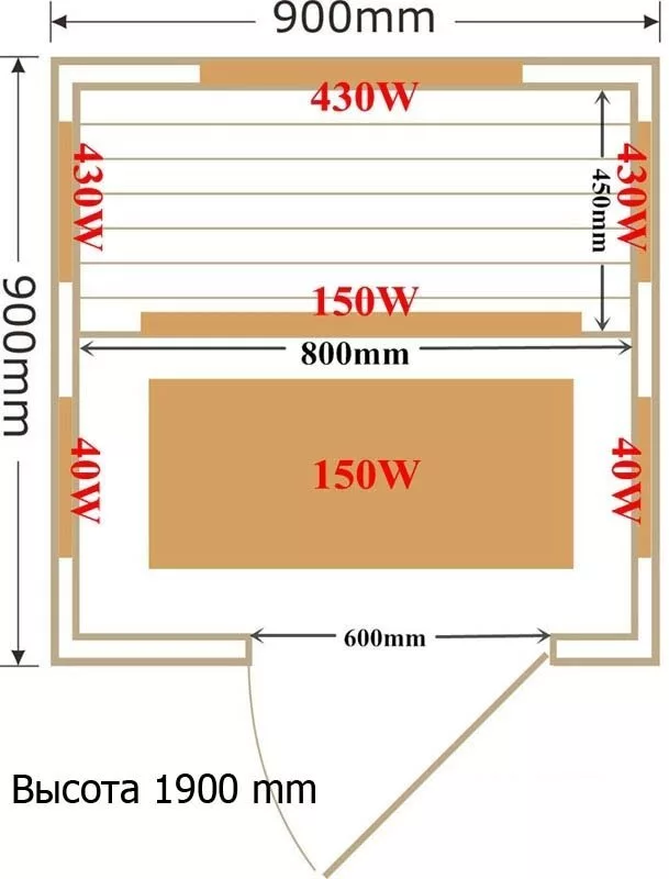 картинка Инфракрасная сауна SaunaMagic Glass CS Micro (90х90) 