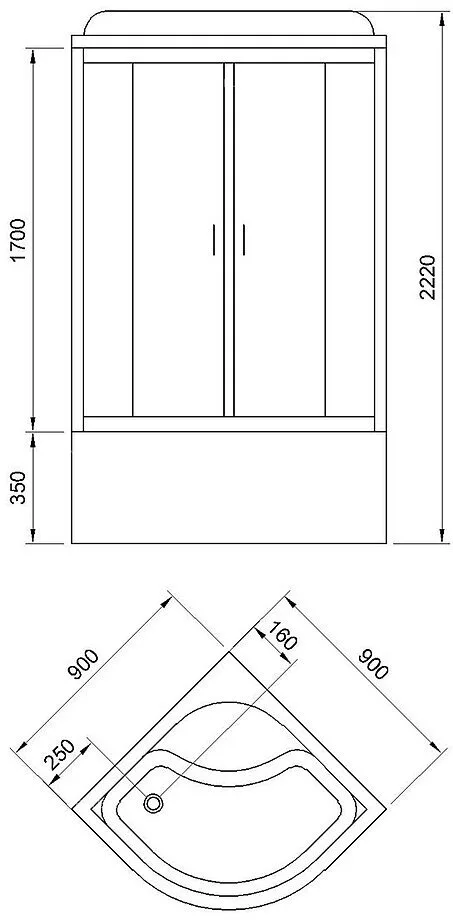 картинка Душевая кабина Royal Bath RB90CK5-WC-CH 90х90 см 