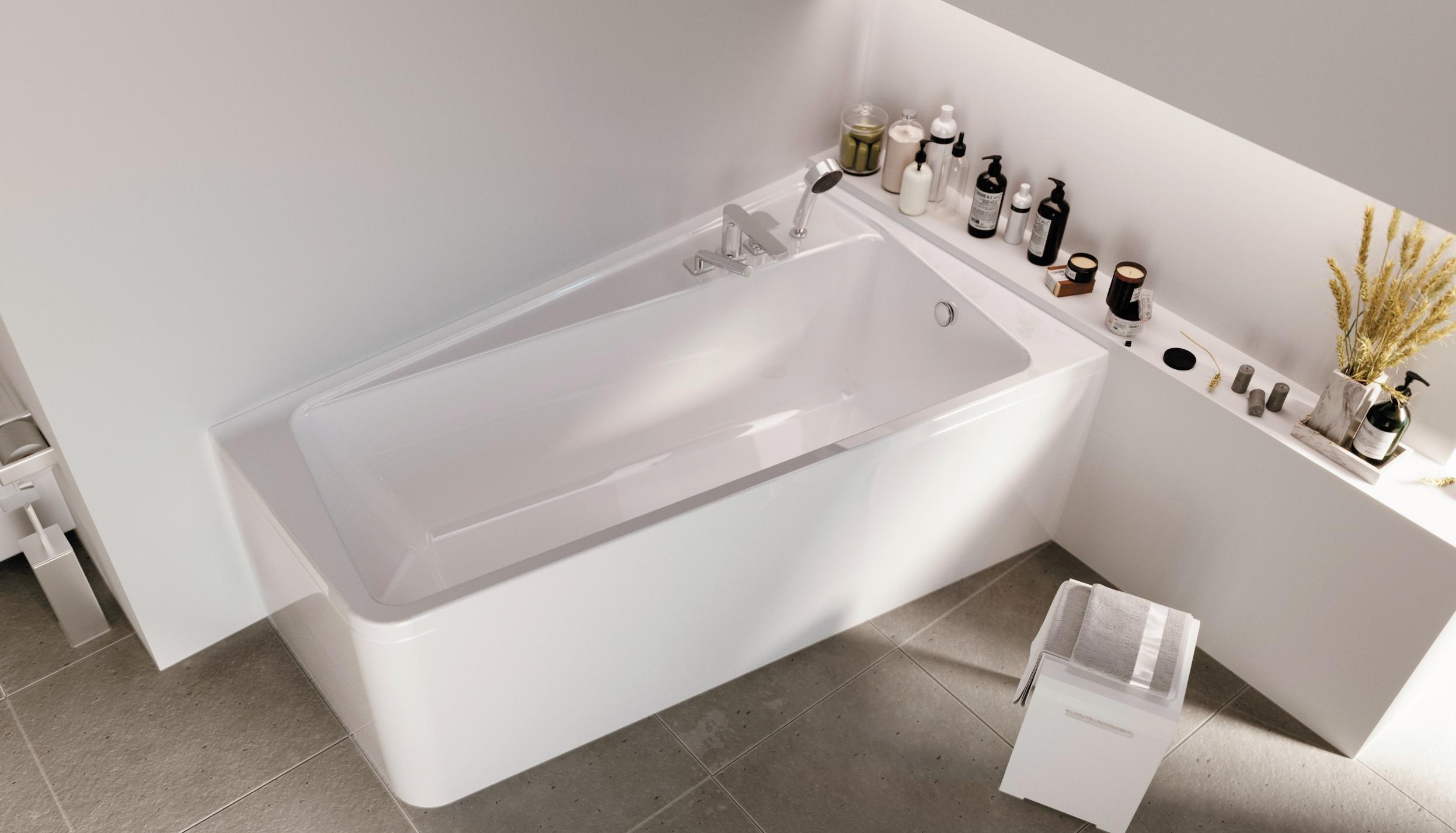 картинка Ванна Marka One DIRECT 170x100 R с каркасом и слив-переливом 