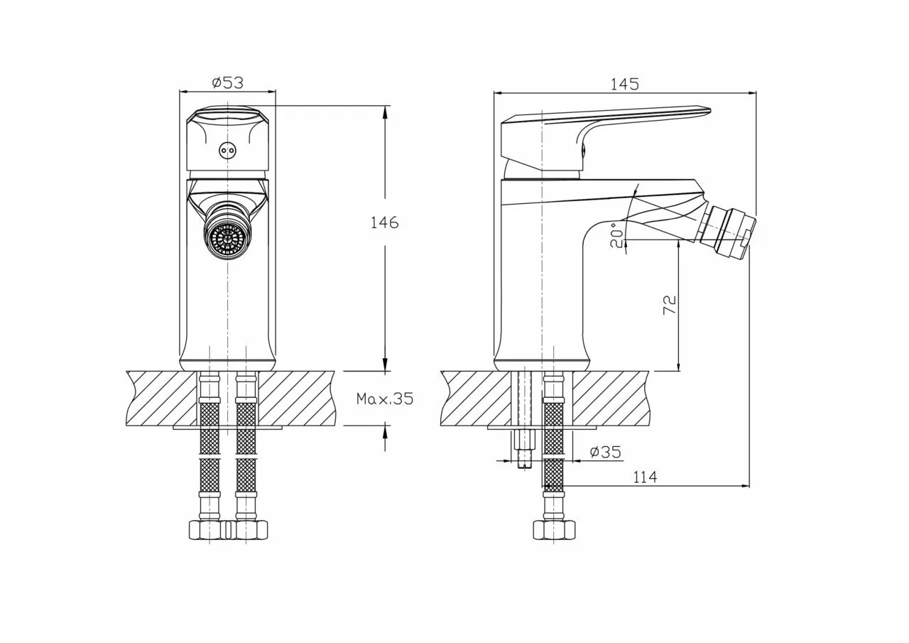 картинка Смеситель для биде RUSH Devon DE7535-12 