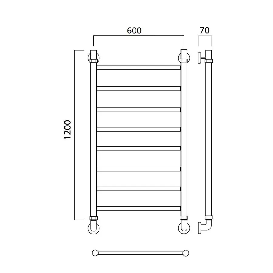 картинка Полотенцесушитель водяной ПРЯМАЯ 120х60 Aquanerzh 00-10A12060 