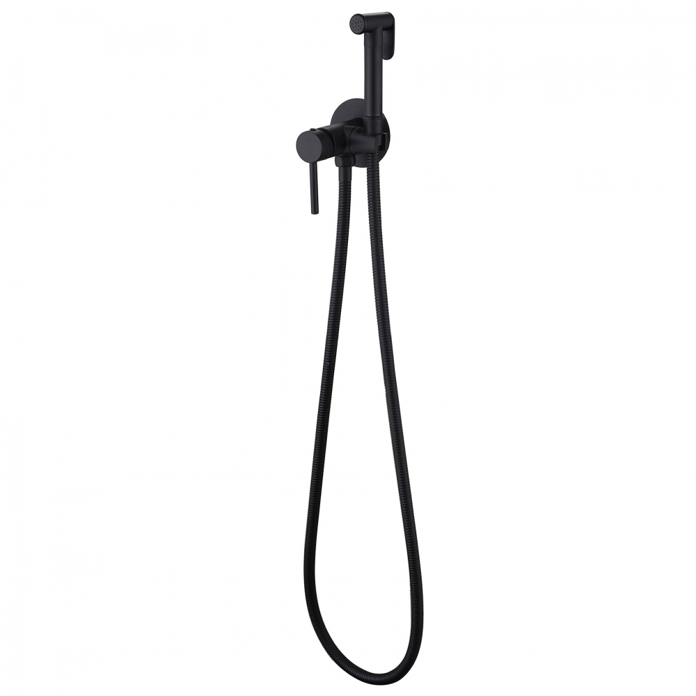 картинка Смеситель ABBER Wasser Kreis AF8125B с гигиеническим душем черный матовый 