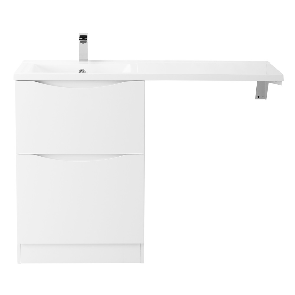 фото Тумба с раковиной напольная BelBagno LAVANDERIA-58/120-L Bianco Lucido, раковина белая 