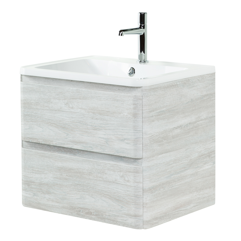 фото Тумба с раковиной подвесная BelBagno ALBANO 70 Rovere Vintage Bianco, раковина белая 