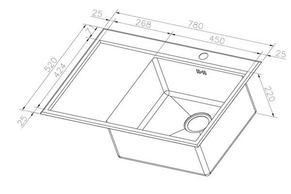 картинка Кухонная мойка ZORG Inox RX RX-7851-R 