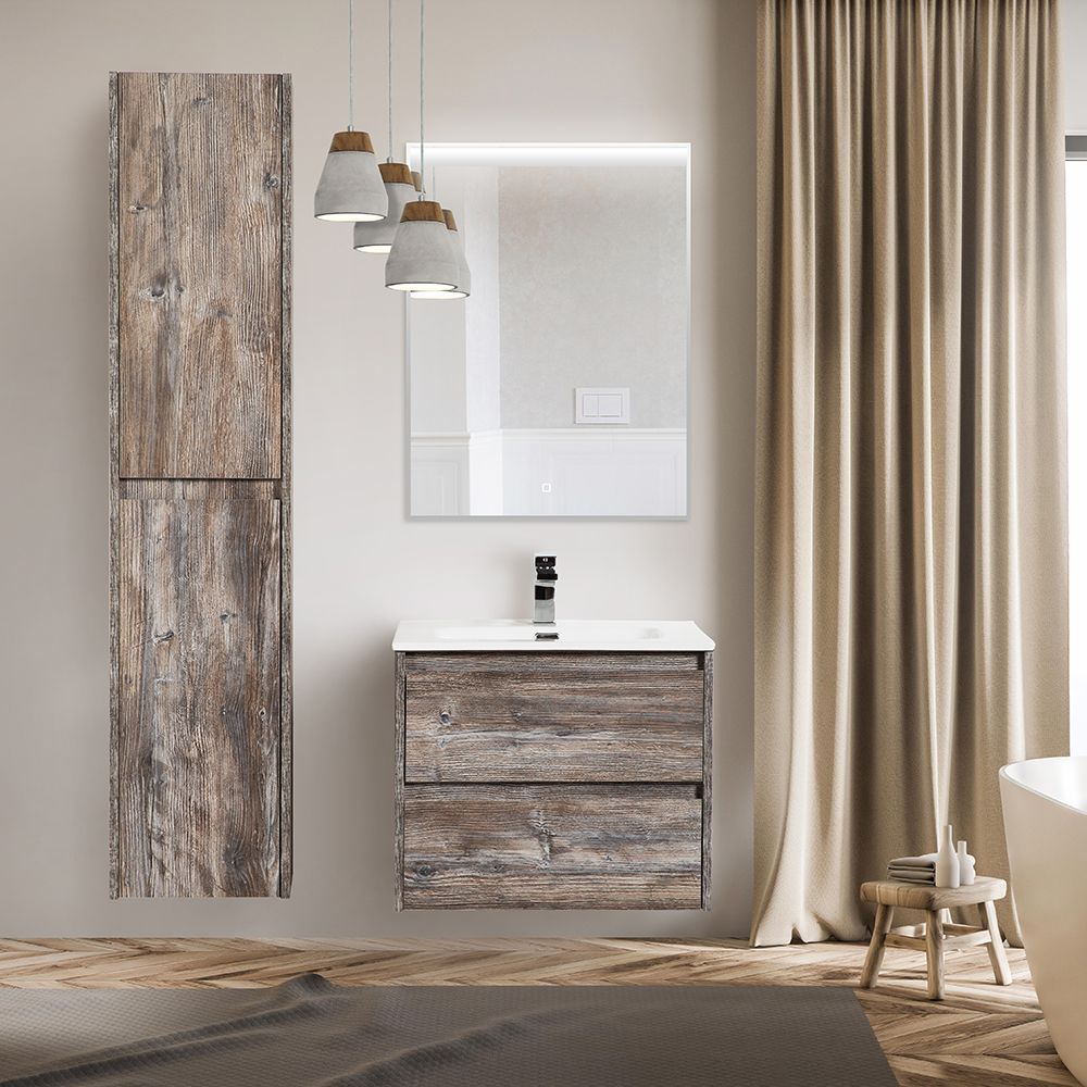 фото Шкаф-пенал подвесной BelBagno KRAFT-1600-2A-SC-PP-L Pino Pasadena 
