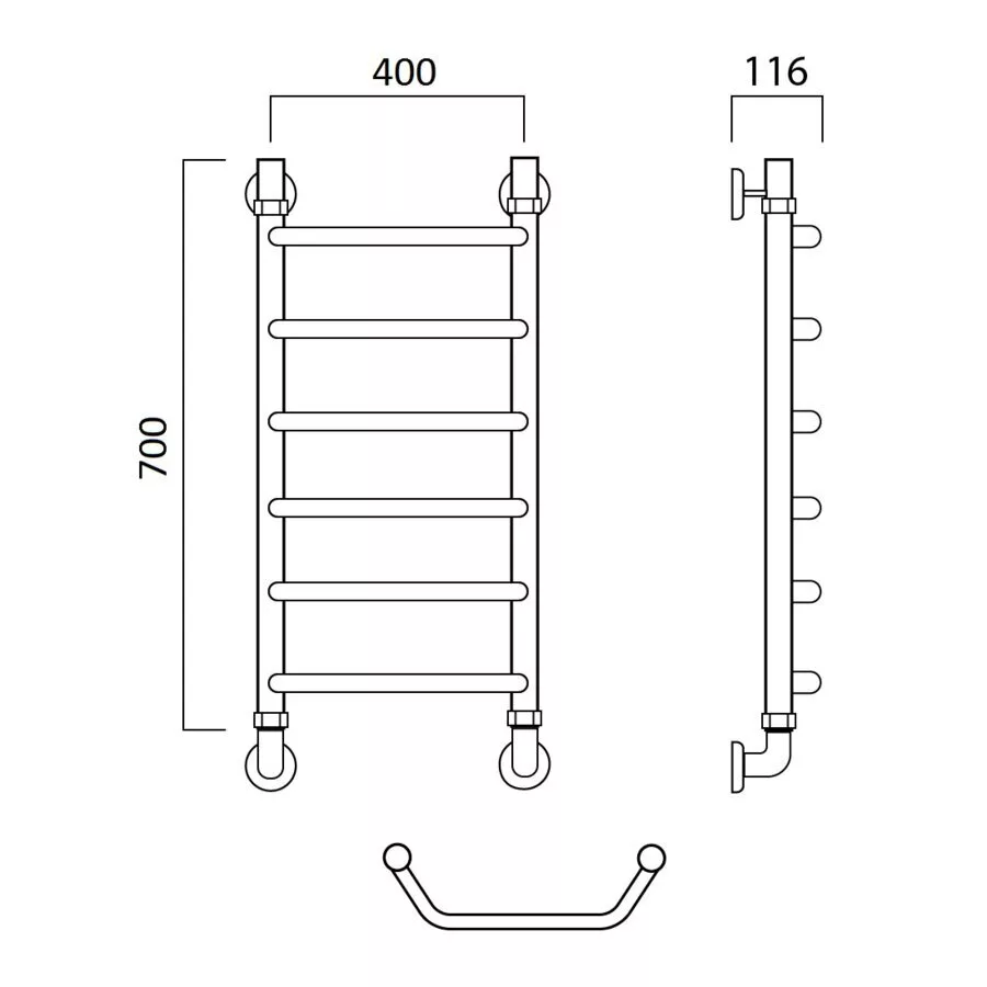 картинка Полотенцесушитель водяной ТРАПЕЦИЯ 70х40 Aquanerzh 03-00A7040 