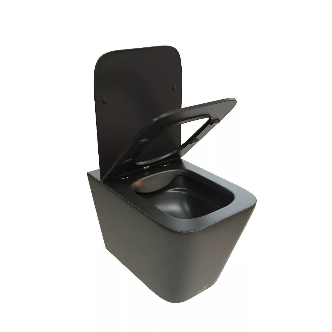 картинка Унитаз подвесной Cerutti SPA MAIELLA Aria MB безободковый, черный матовый CT9163 