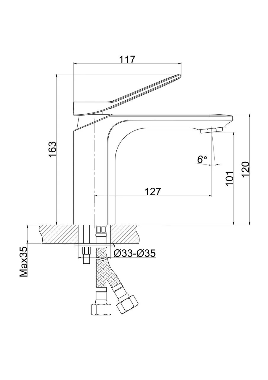 картинка Смеситель для раковины Cersanit ODRA 63050 