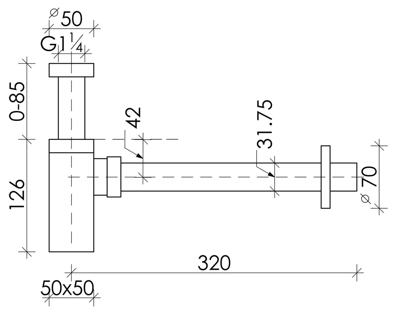 картинка Сифон для раковины Ceramicanova 70002CH цвет хром 