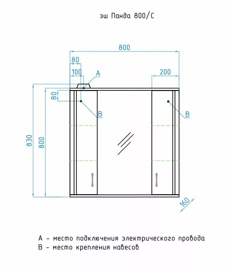 фото Зеркало-шкаф Style Line Панда 80/С 