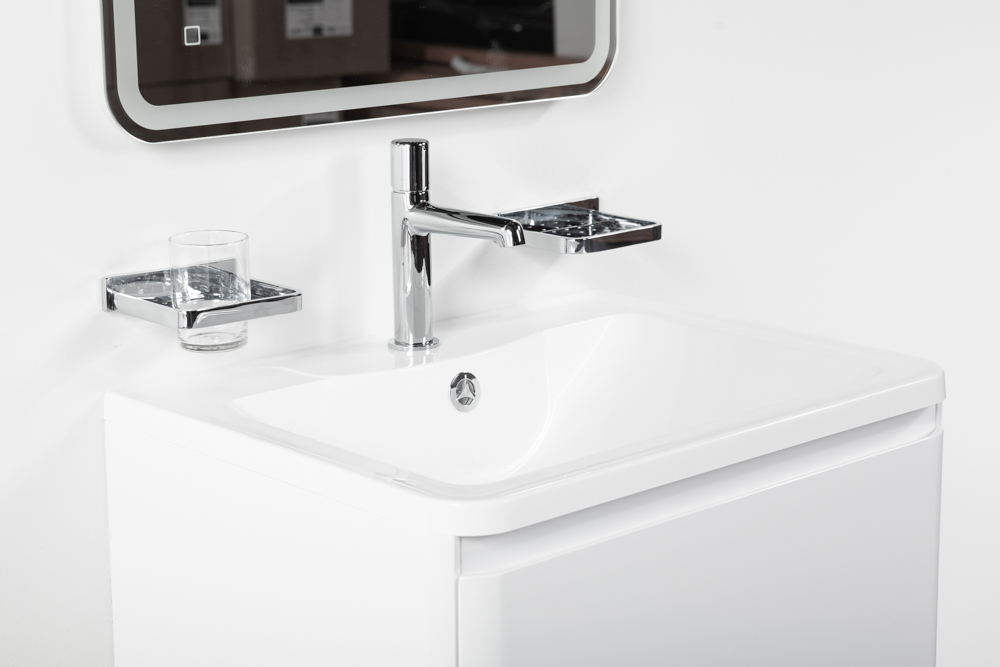 фото Тумба с раковиной подвесная BelBagno ALBANO 60 Bianco Lucido, раковина белая 