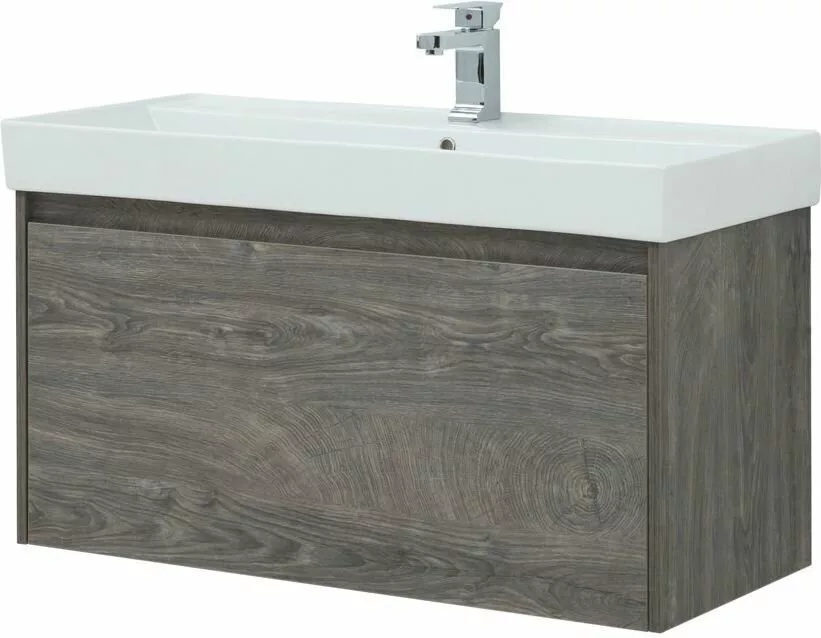 фото Тумба с раковиной Aquanet Nova Lite 100 дуб рошелье (1 ящик) арт. 00245251 