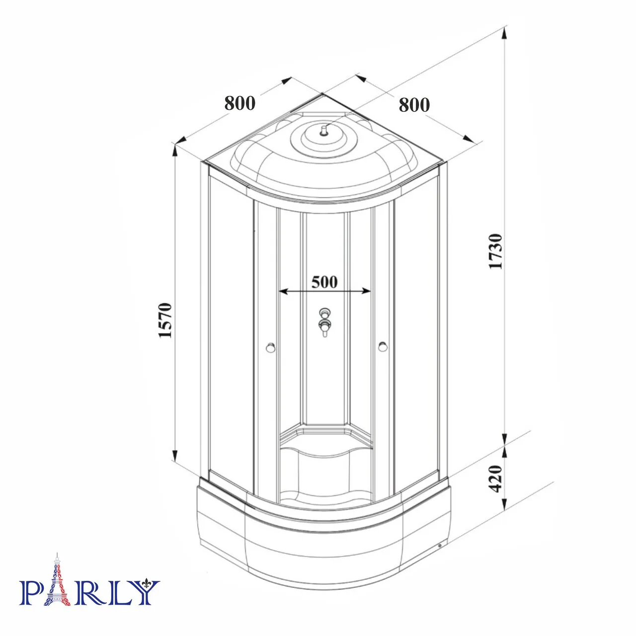картинка Кабина душевая PARLY BETT B821 80х80х215 