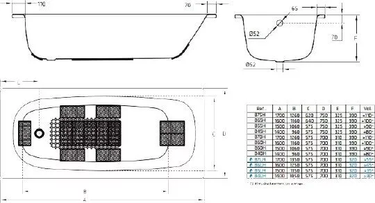 картинка Стальная ванна BLB Universal B75H 