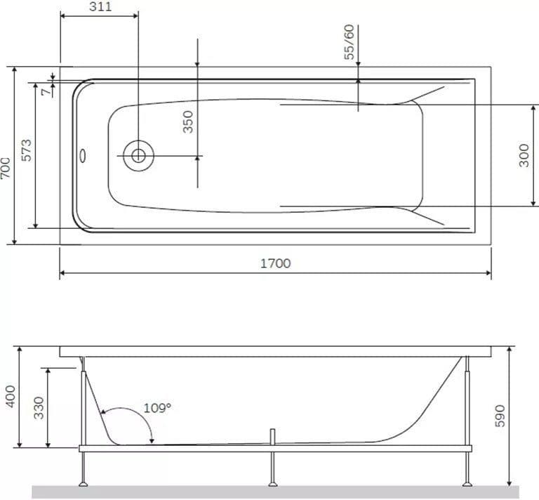 картинка Акриловая ванна AM.PM Gem 170x70 