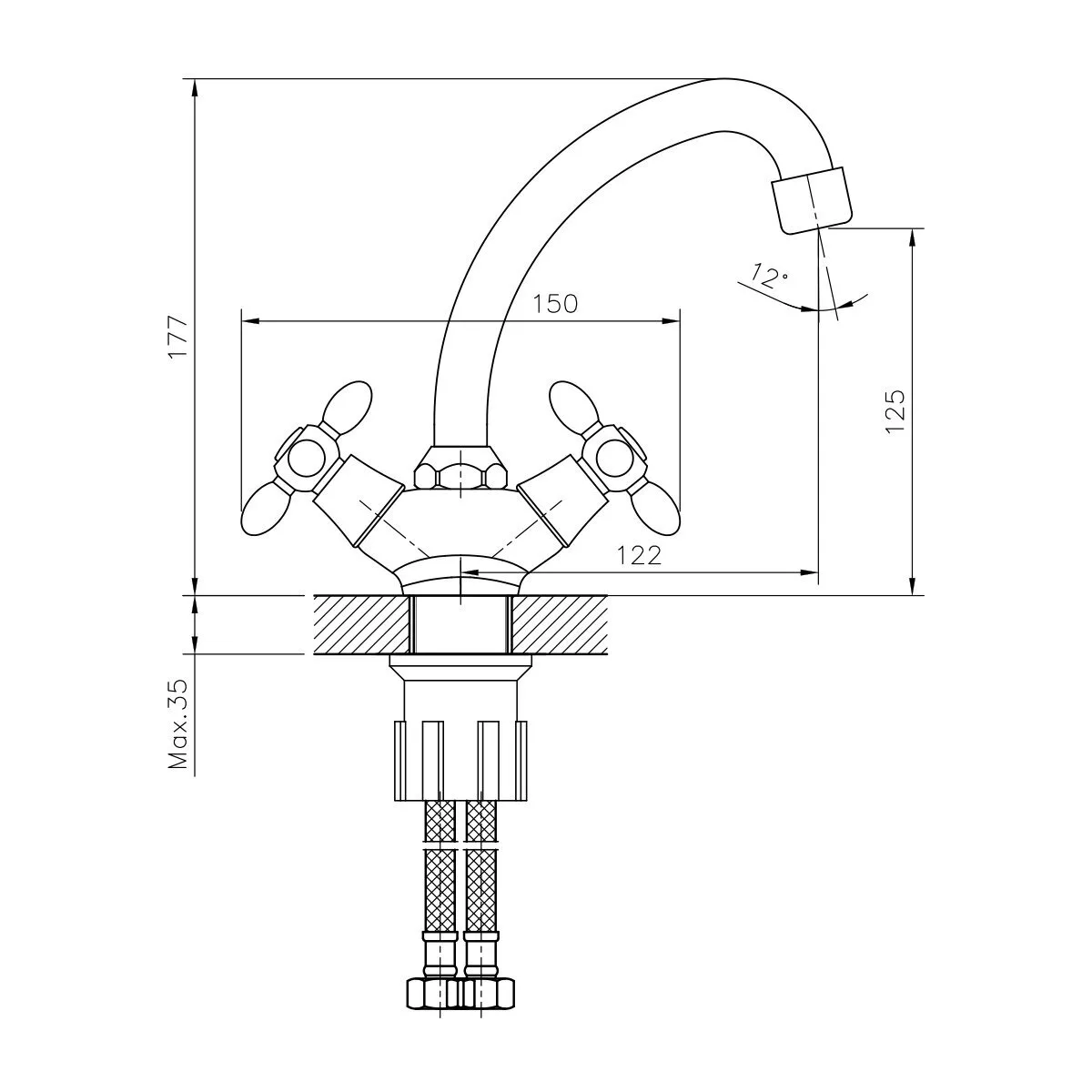 картинка Смеситель для раковины DECOROOM DR53012 