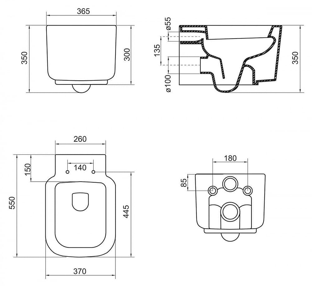 картинка Чаша для унитаза подвесного BelBagno Vaso BB127CH