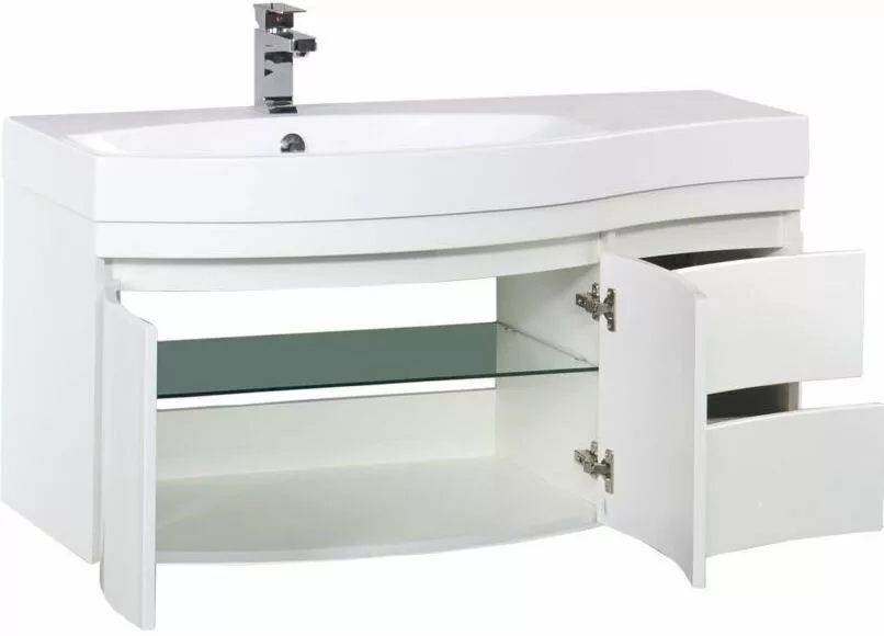 фото Тумба с раковиной Aquanet Опера 115 L белый (2 дверцы 2 ящика) арт. 00212990 
